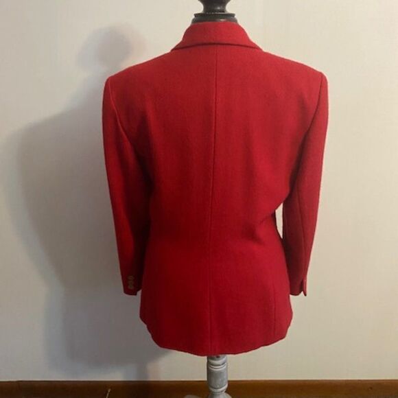 J. G. Hook Vintage Red Double-breasted Wool blazer,  size 10 - Picture 2 of 4